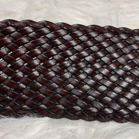 🟢3 for $20 ——-WOVEN leather adjustable wide belt 2 ring unbranded women’s - Picture 7 of 12